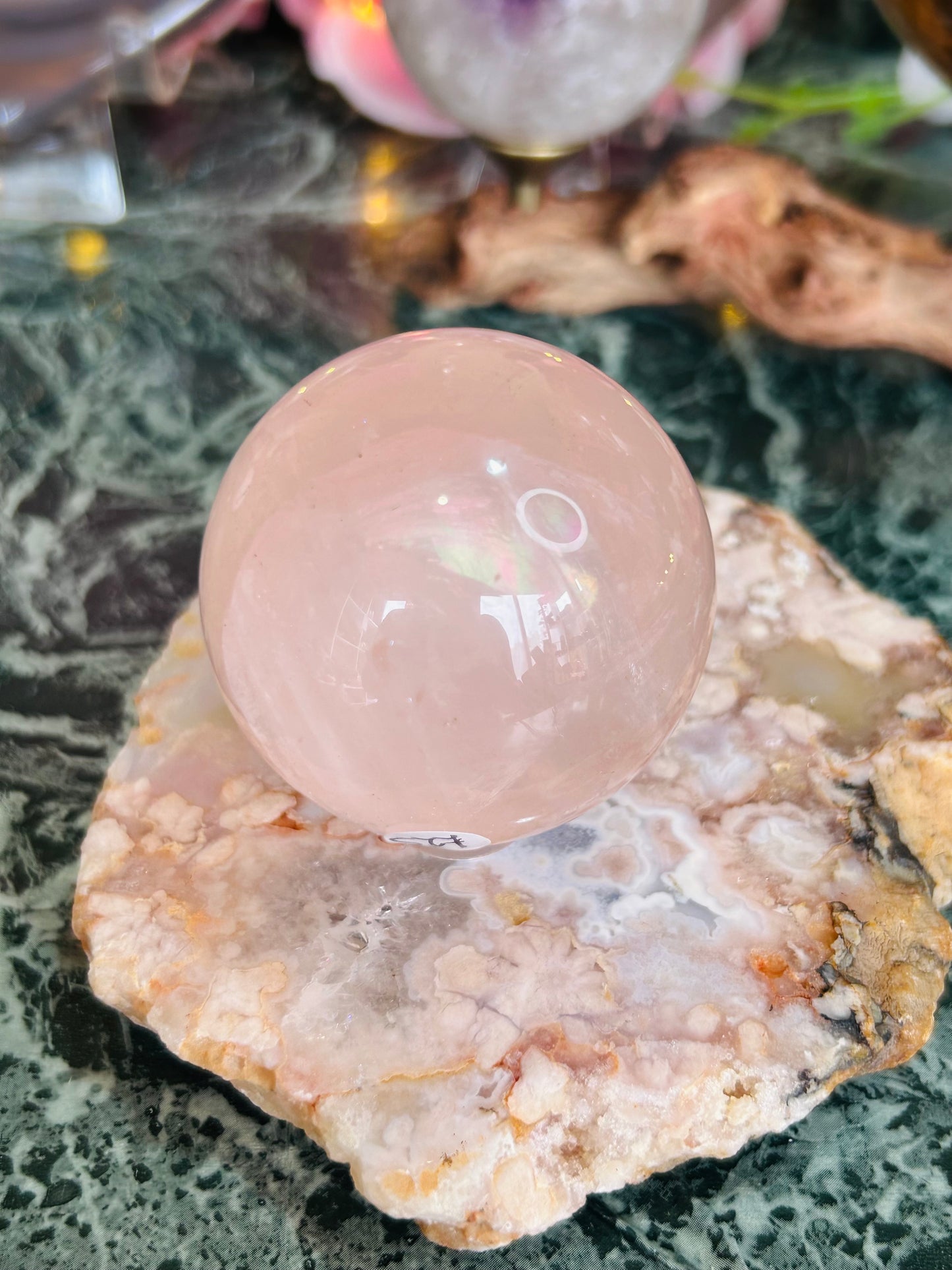 Rose quartz sphere