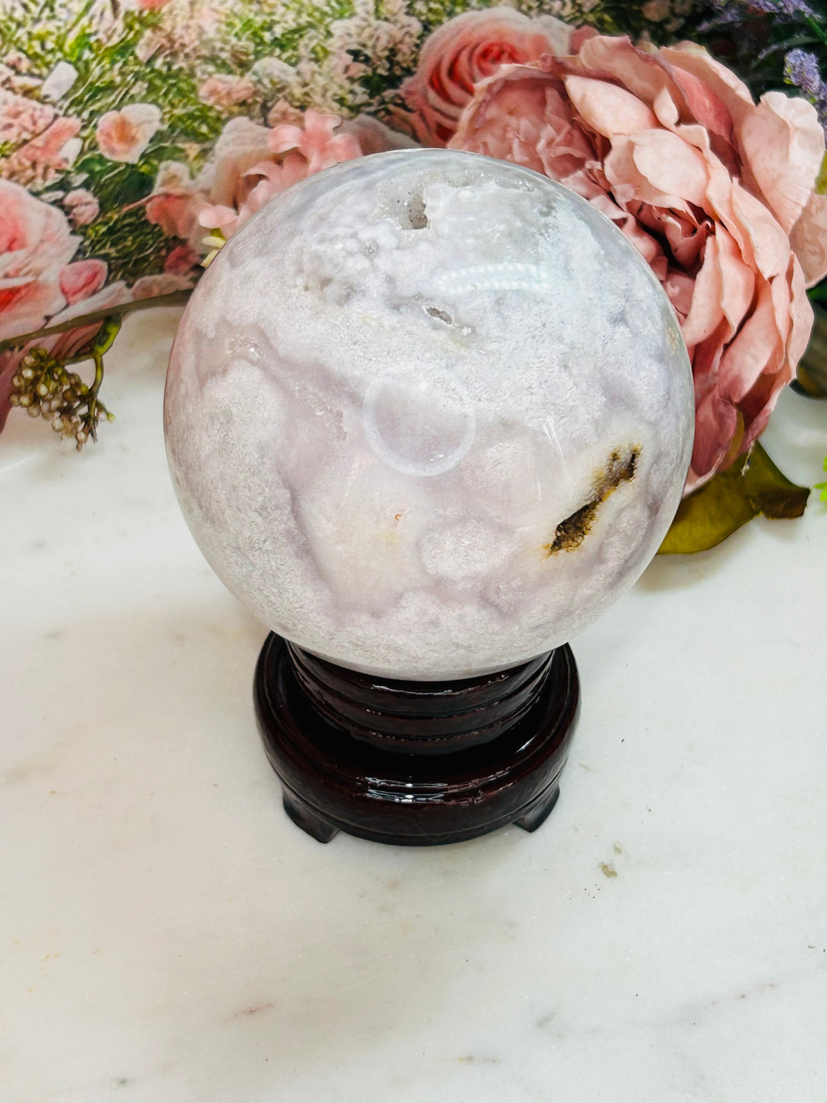 Pink amethyst sphere