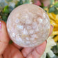 Flower agate sphere