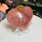 Strawberry quartz puffy heart
