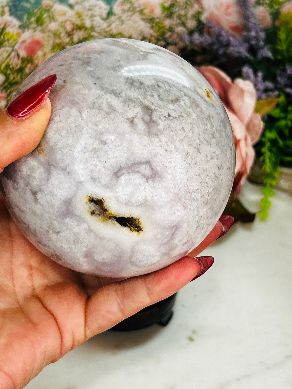 Pink amethyst sphere