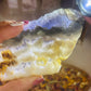 Rutile fluorite with pyrite slab