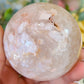Flower agate sphere