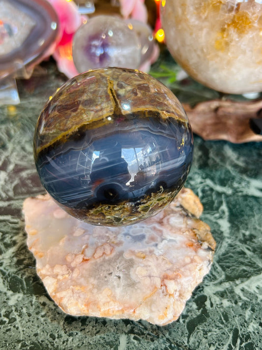 Volcano agate sphere
