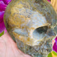 Moss agate skull