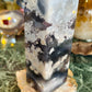 Blue flower agate tower