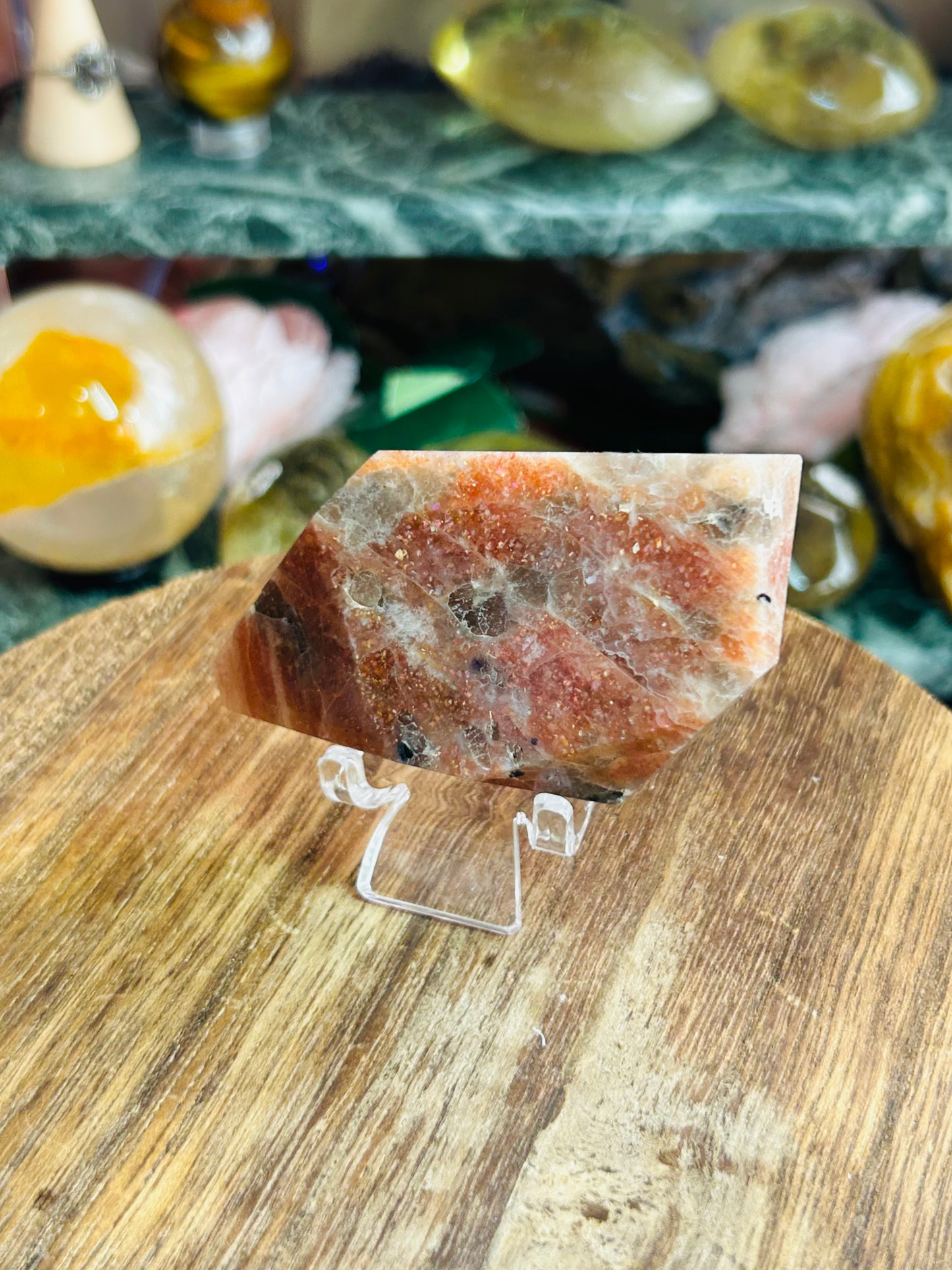 Sunstone with smoky quartz Freeform