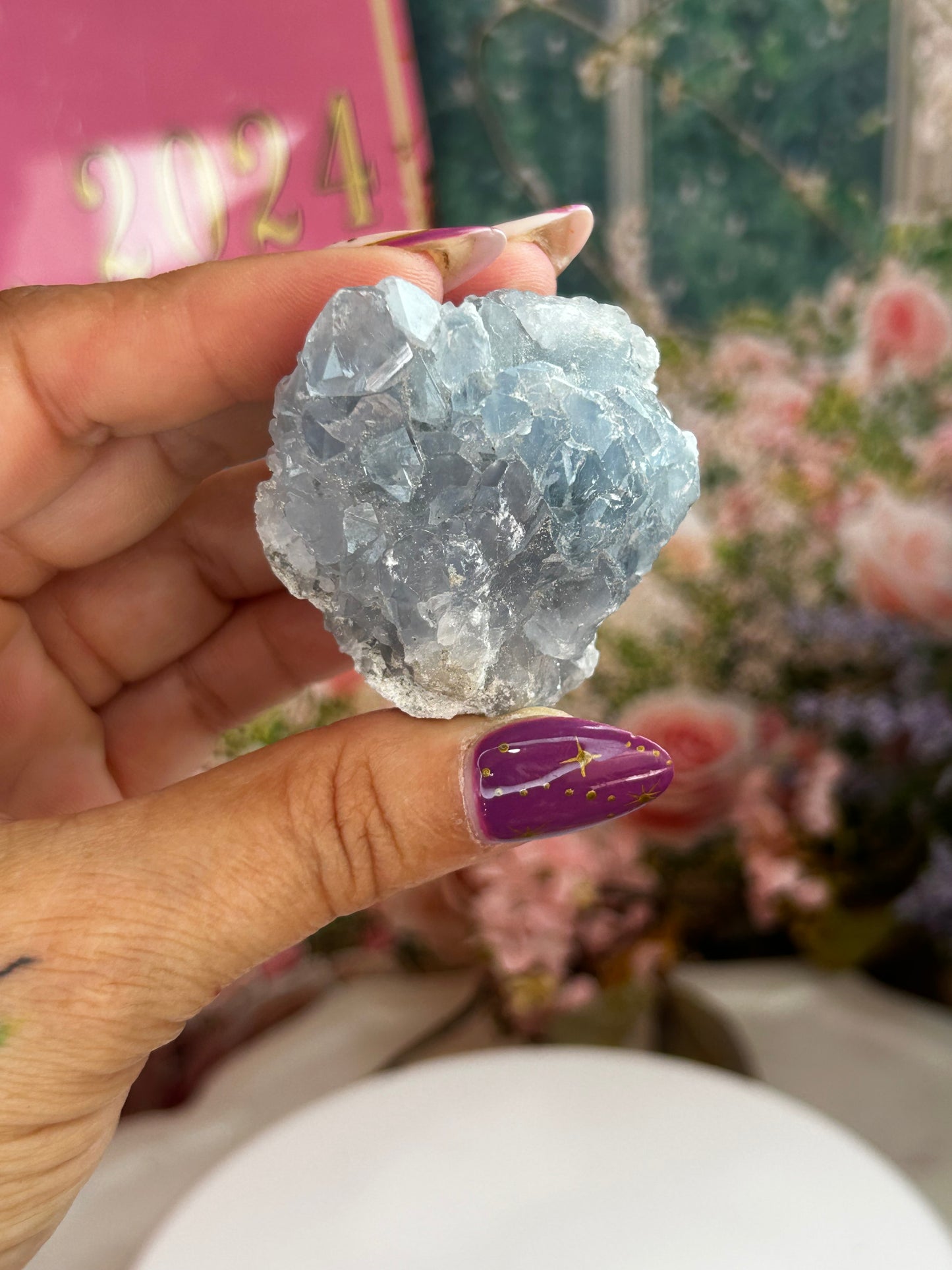 Blue celestite raw