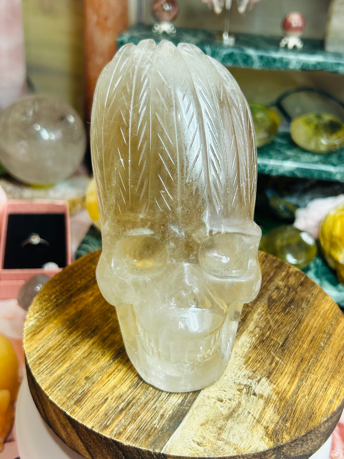 Smoky quartz skull
