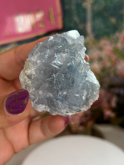 Blue celestite raw