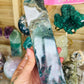 Ocean jasper with moss agate tower