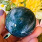 Moss agate natural druzy sphere
