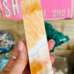 Orange calcite tower