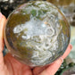 Moss agate druzy sphere