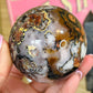 Sardonyx with flower agate sphere