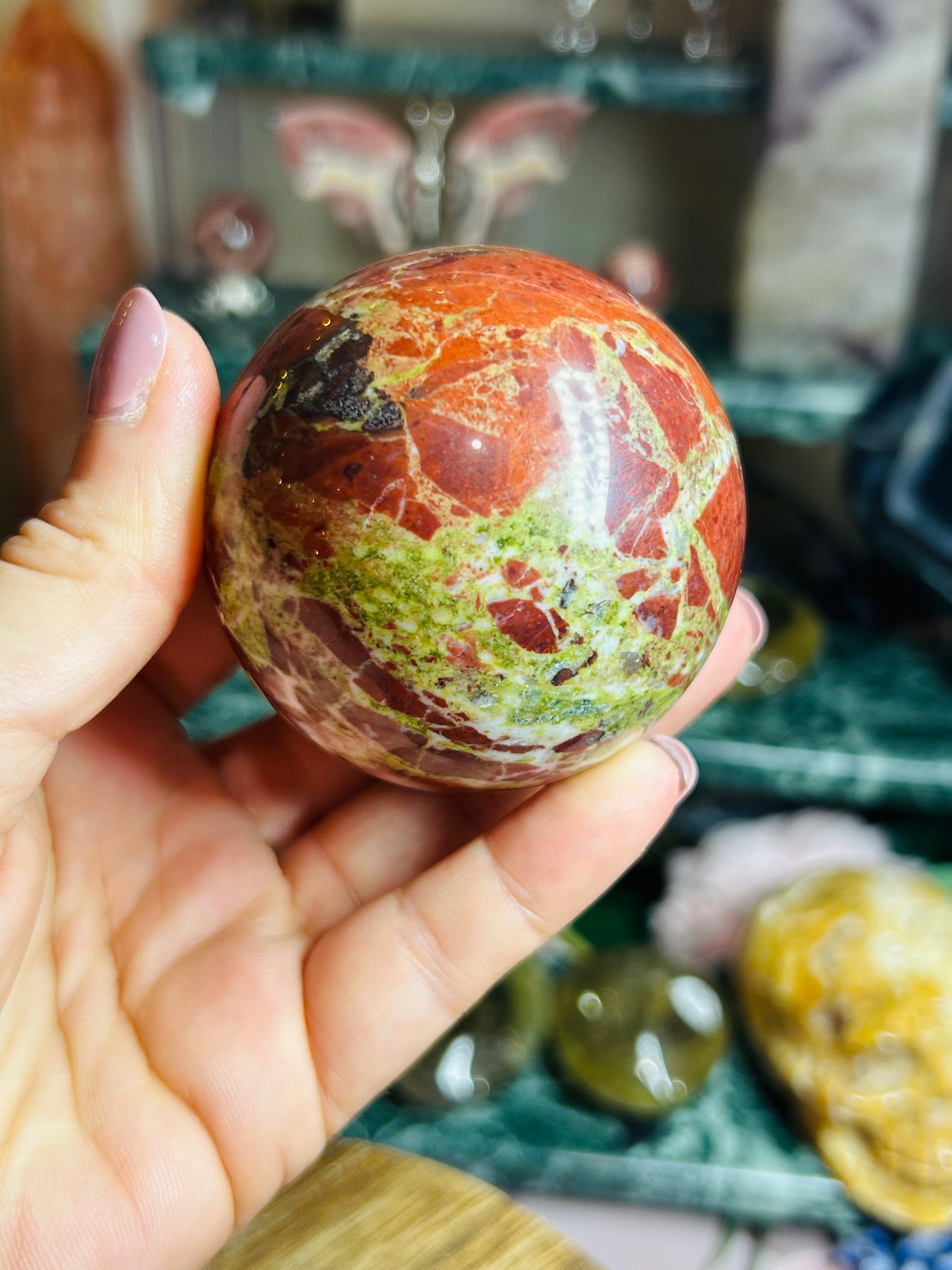 Dragon bloodstone  sphere