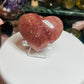 Strawberry quartz puffy heart