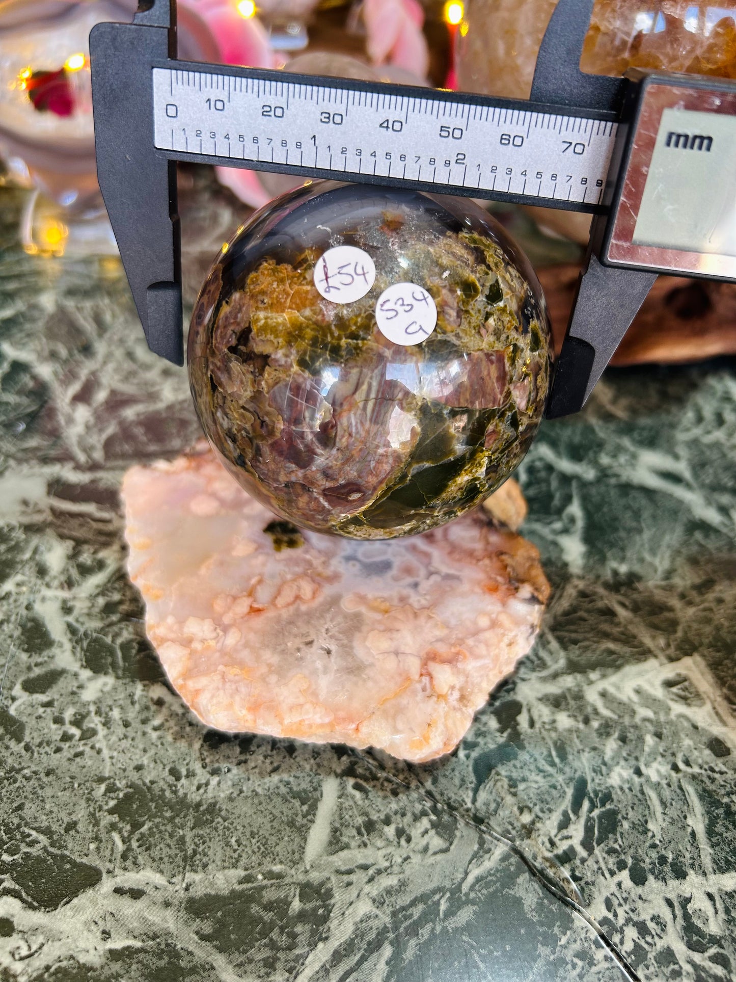 Volcano agate sphere