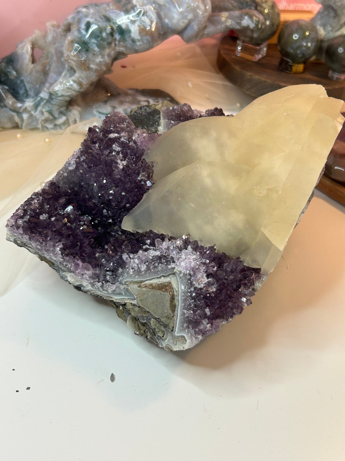 Statement amethyst with calcite raw piece £400
