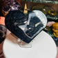 Black agate druzy heart