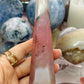 Pink jelly agate tower
