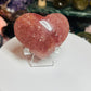 Strawberry quartz puffy heart
