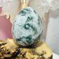 Moss agate druzy egg