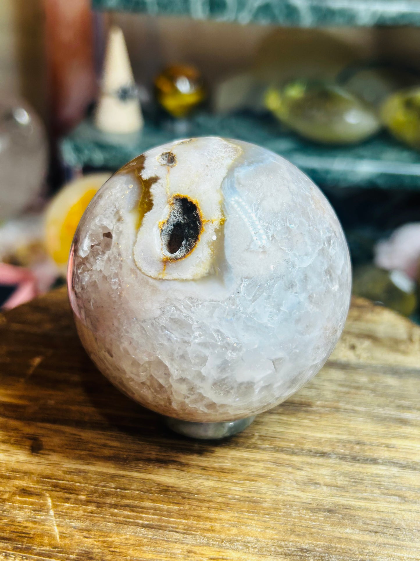 Pink amethyst sphere