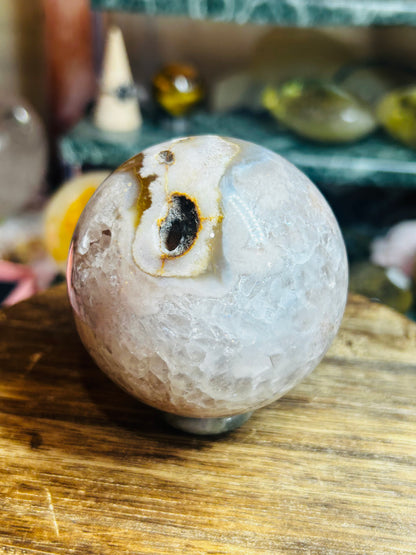 Pink amethyst sphere