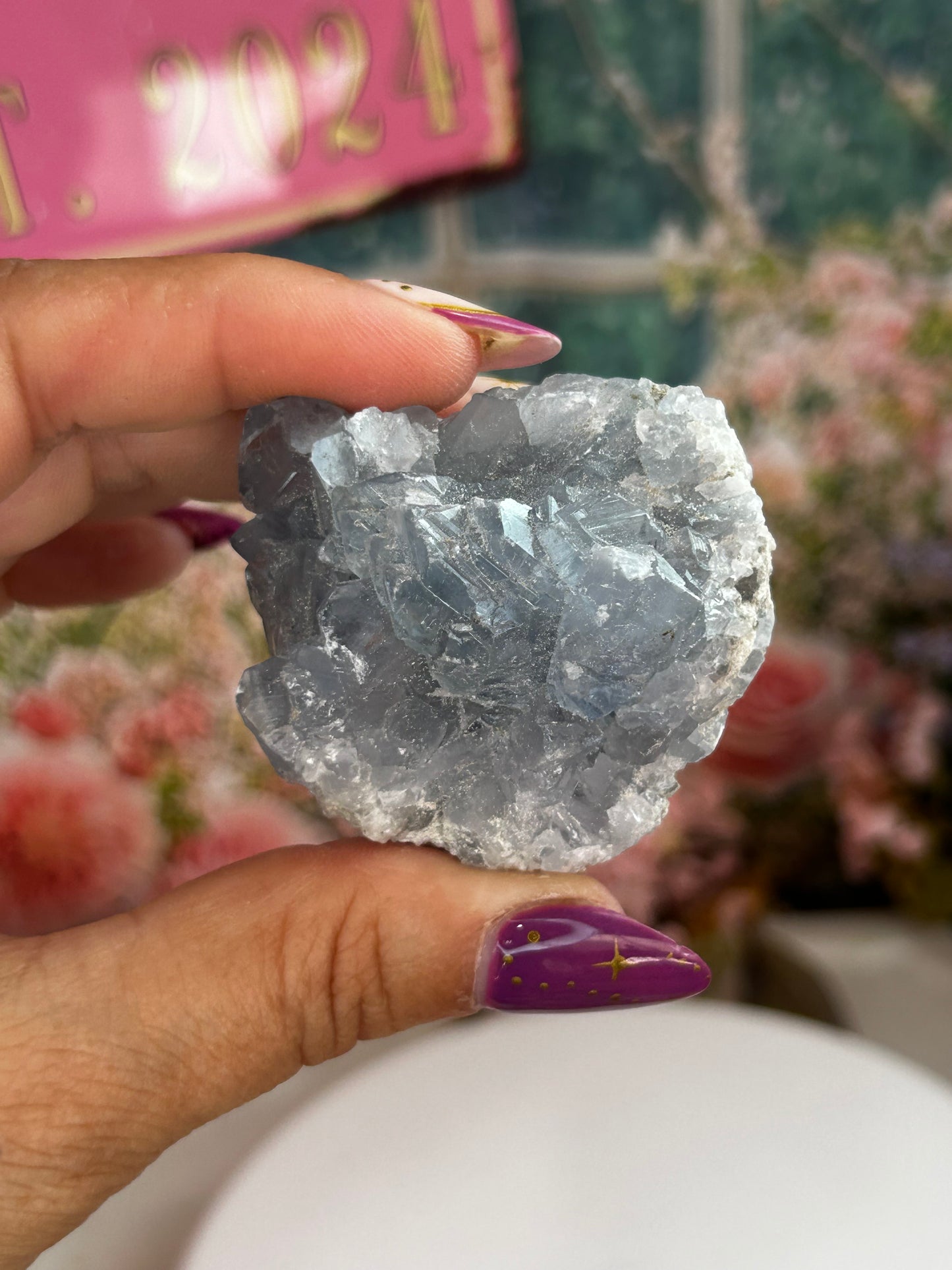 Blue celestite raw