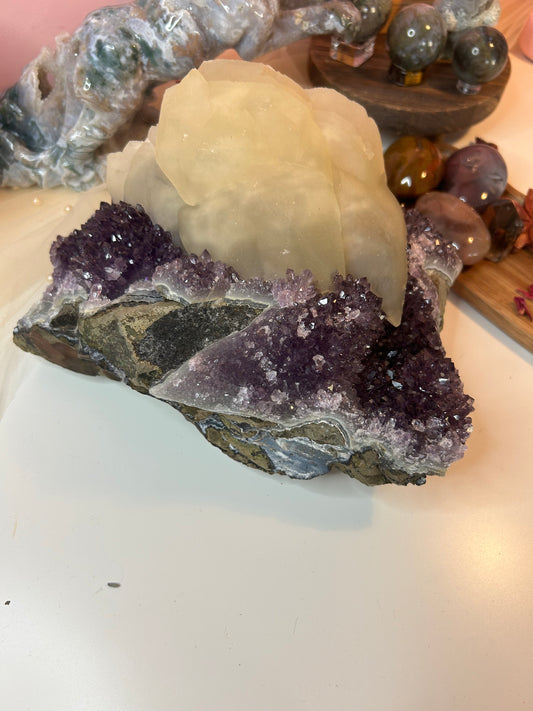 Statement amethyst with calcite raw piece £400