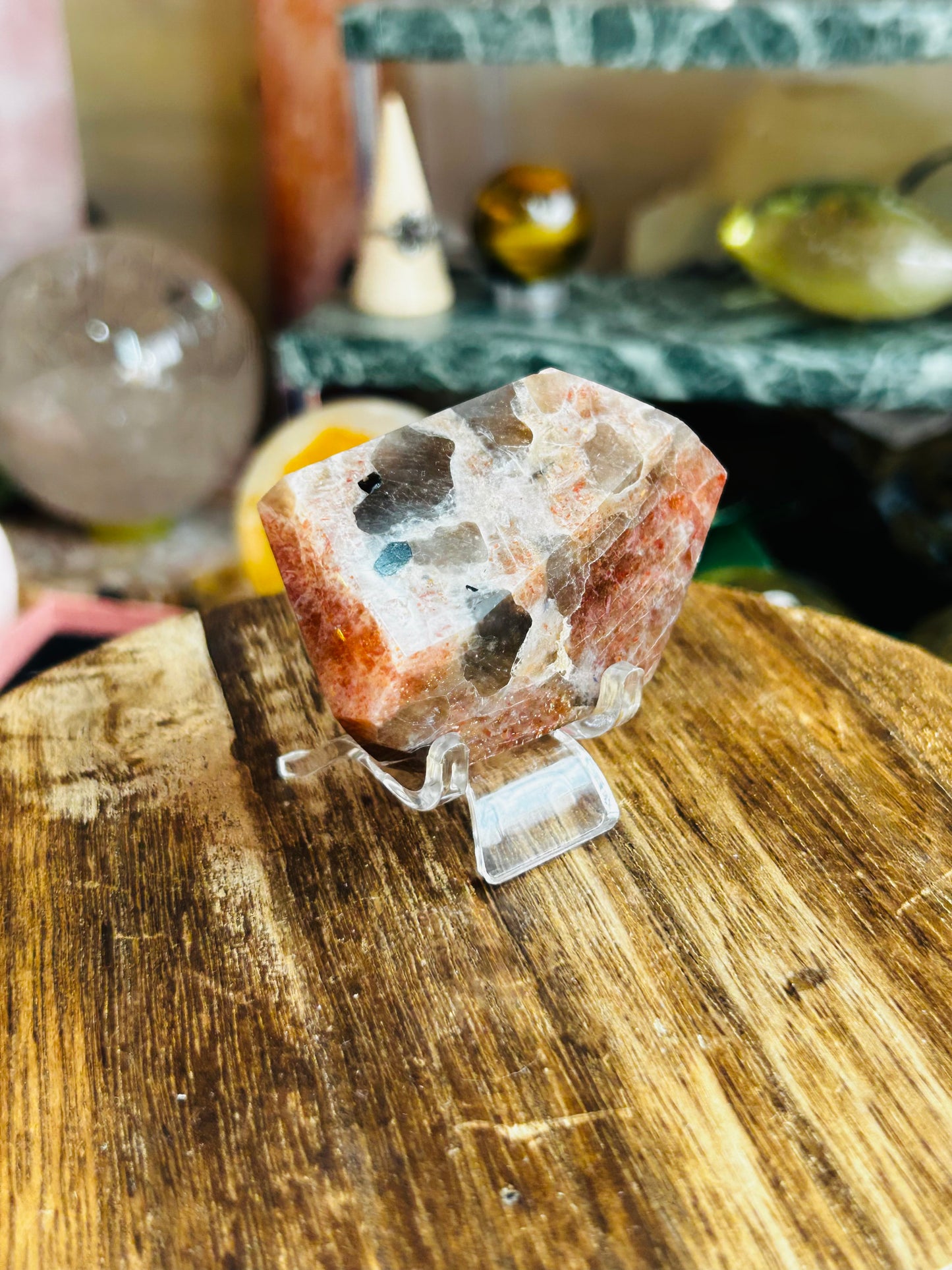 Sunstone with smoky quartz Freeform