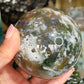 Moss agate druzy sphere
