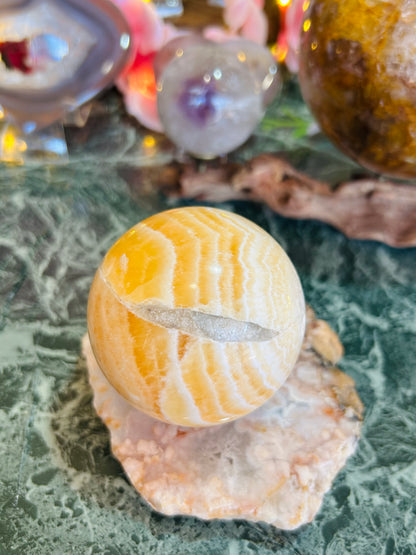 Orange calcite sphere