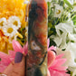 Red moss agate druzy tower