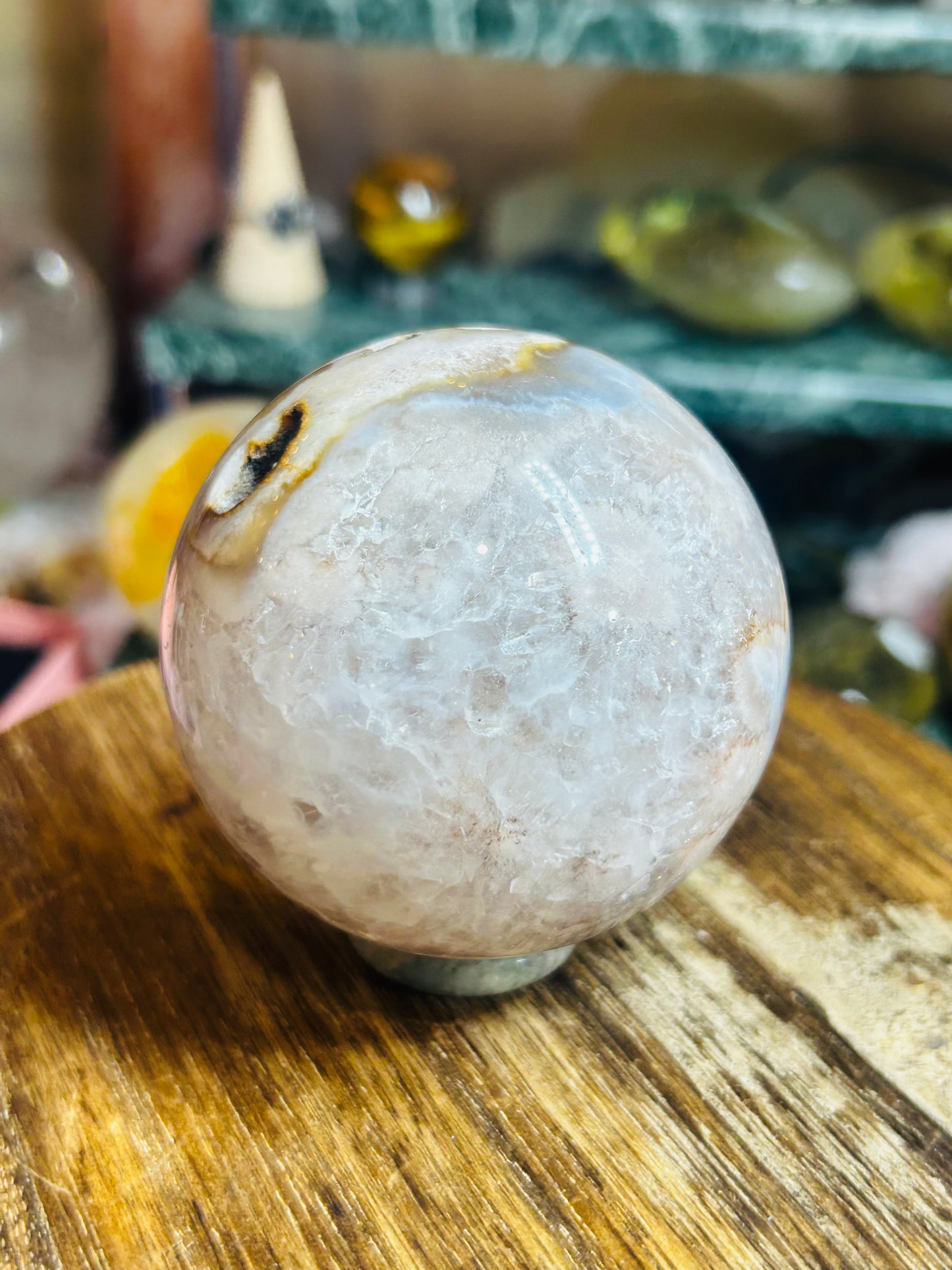 Pink amethyst sphere