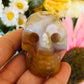 Flower agate with carnelian skull