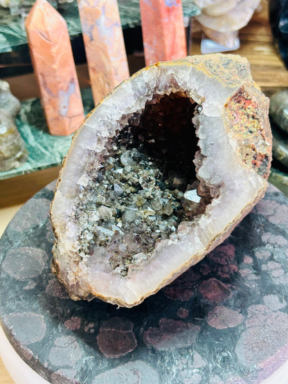 Amethyst with rutile cave