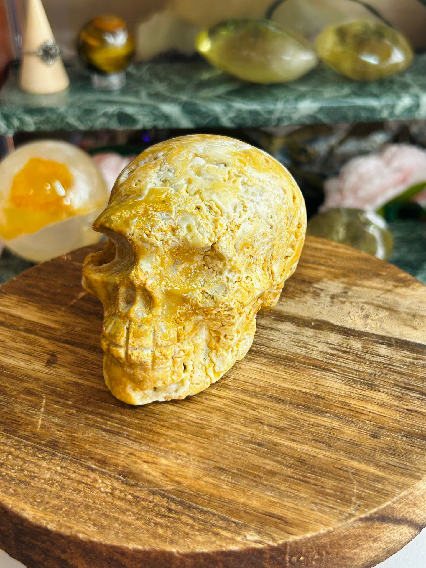 Crazy lace agate skull