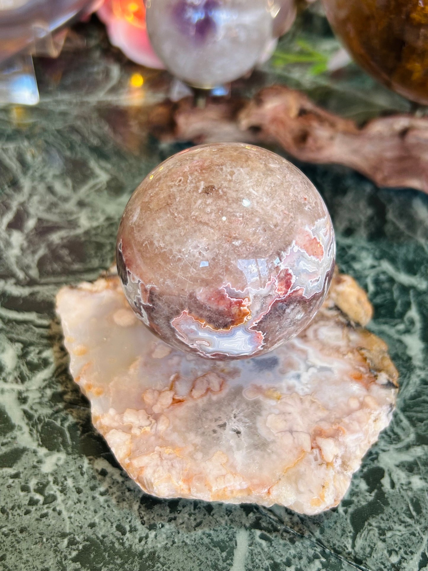 Mexican agate sphere