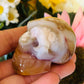 Flower agate with carnelian skull