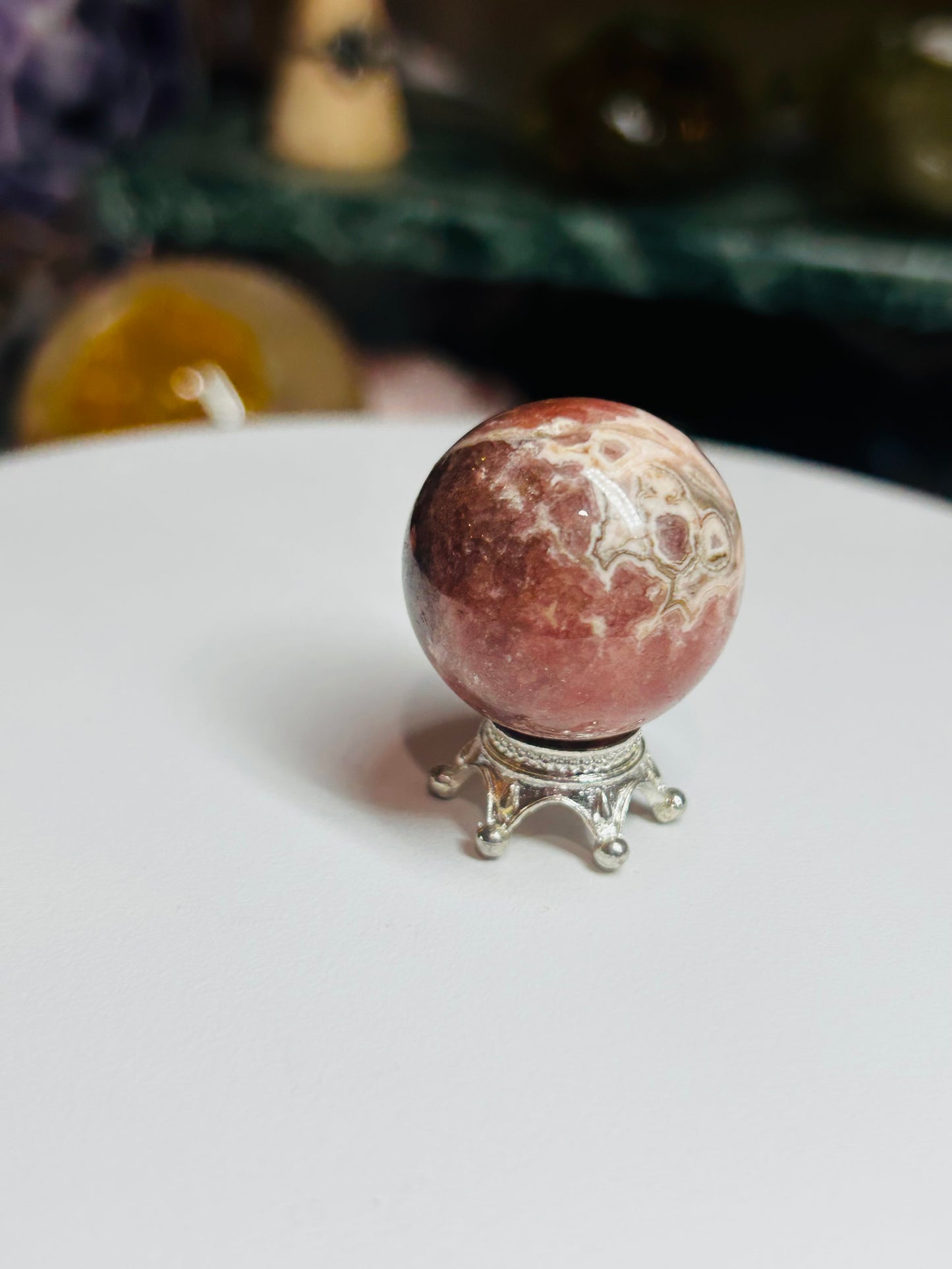 Rhodochrosite mini sphere