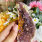 Purple fluroite raw on matrix
