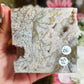 Druzy moss agate cube freestanding