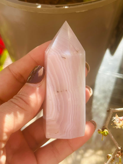 Pink agate tower