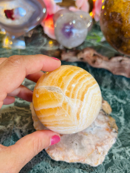 Orange calcite sphere