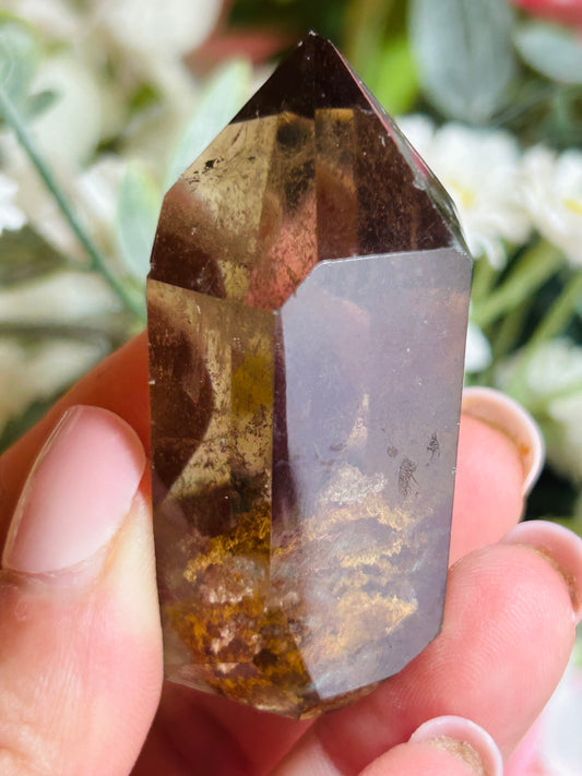 Smoky quartz with garden quartz