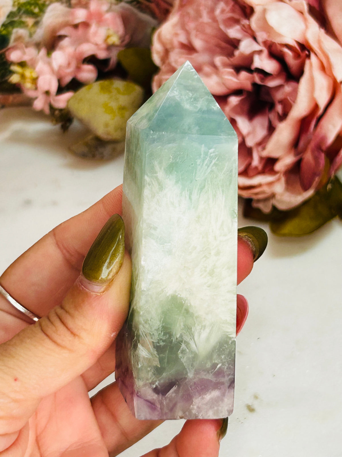 Feather fluorite tower