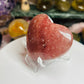 Strawberry quartz puffy heart