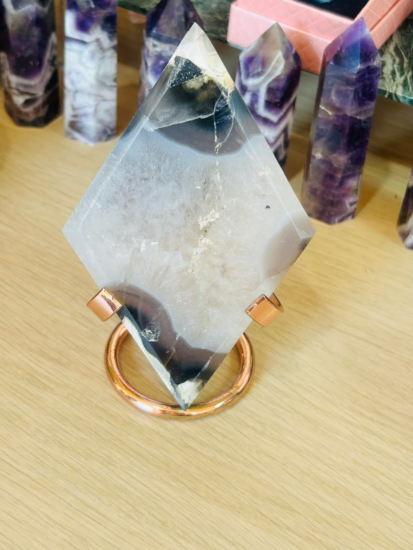 Volcano agate rhombus no stand